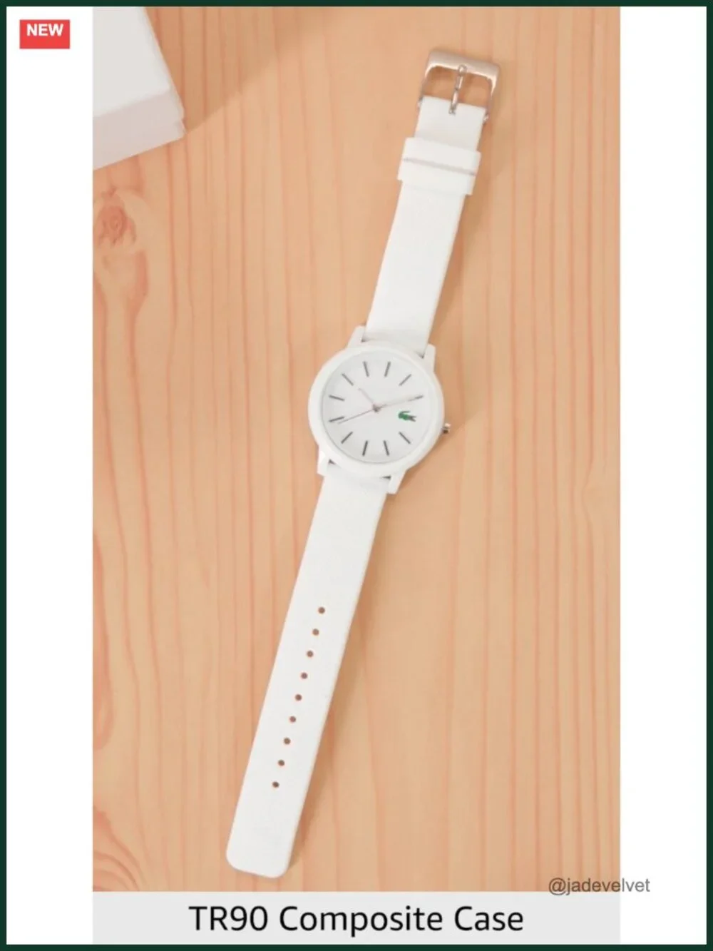 Ladies Quartz Watch White Dial Silicone Strap TR90 Case